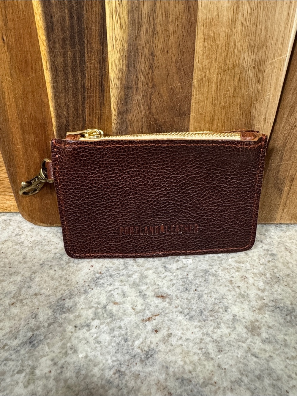 Portland Leather BNNU Nutmeg Zip Zap Wallet with Clip